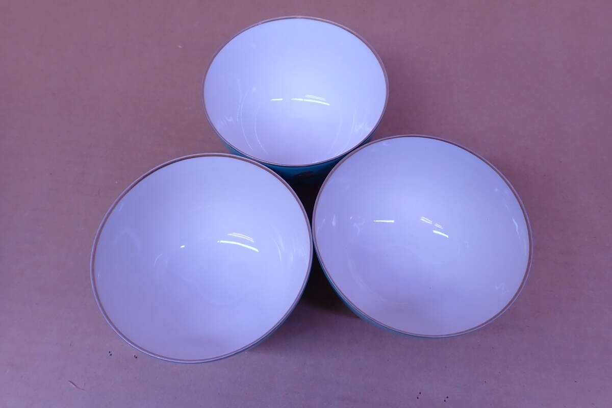 A214# 昭和レトロ 湯呑み カップ 3客セット拍卖