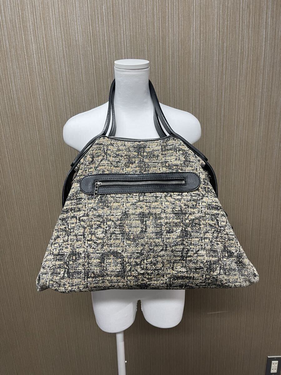 1000円~正規品 美品 シャネル CHANEL ツイード トート ショルダーバッグ ボストンバッグ シリアルシールあり拍卖