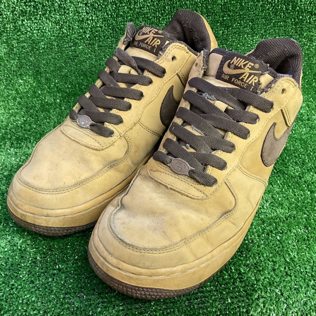 NIKE ナイキ エアフォース1 ブラウン ベージュ ウィート AIR FORCE スニーカー 040810 エアフォース キャメル 24.5cm 拍卖