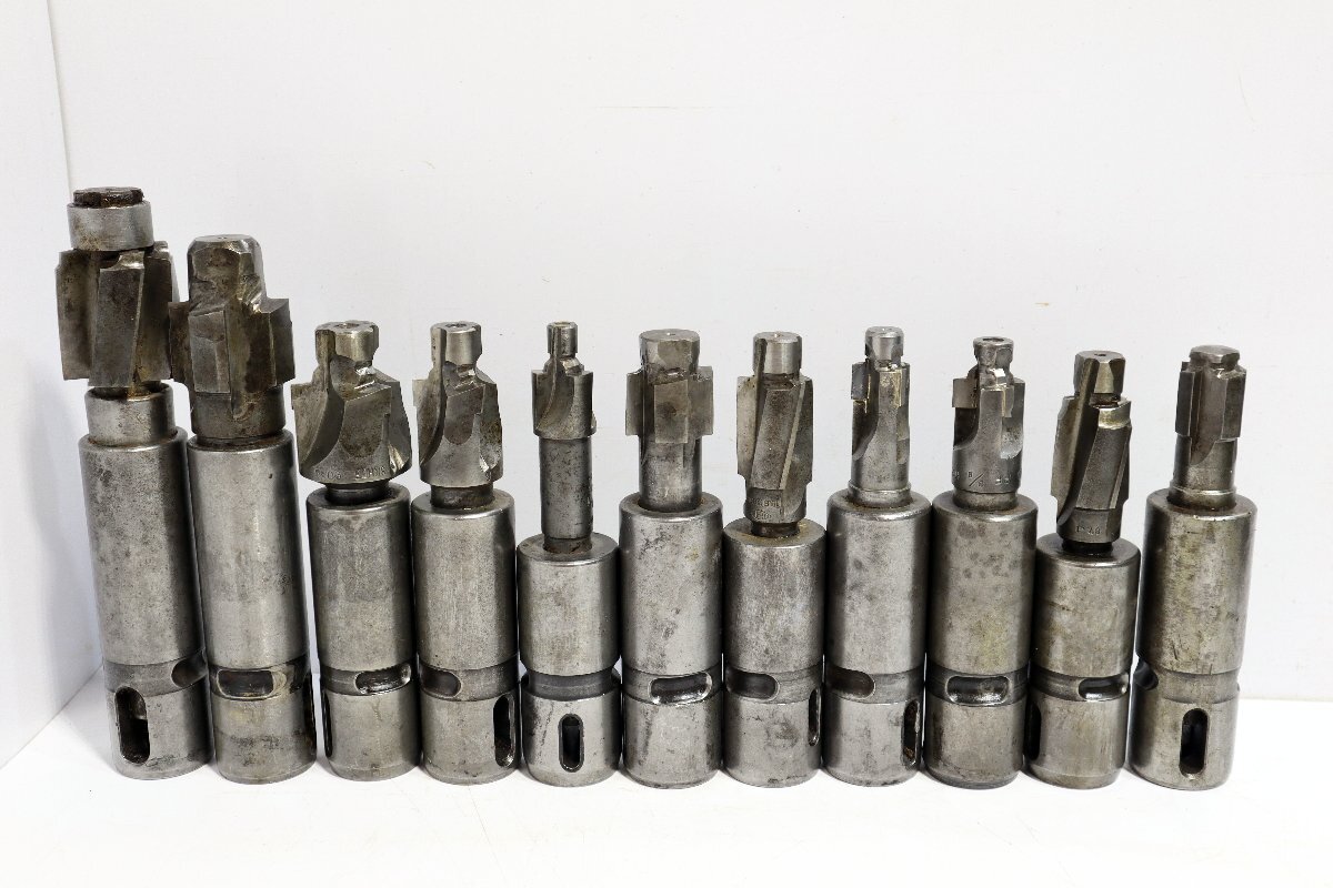 80☆座繰りカッター 他 11本 テーパーホルダーアダプター付き◇3B-023拍卖