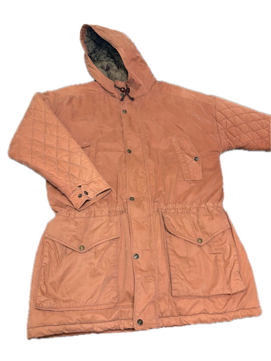 BRITTON BY BELSTAFFフード付きキルティングジャケット 茶 L ベルスタッフ UK製 ビンテージ オールド拍卖