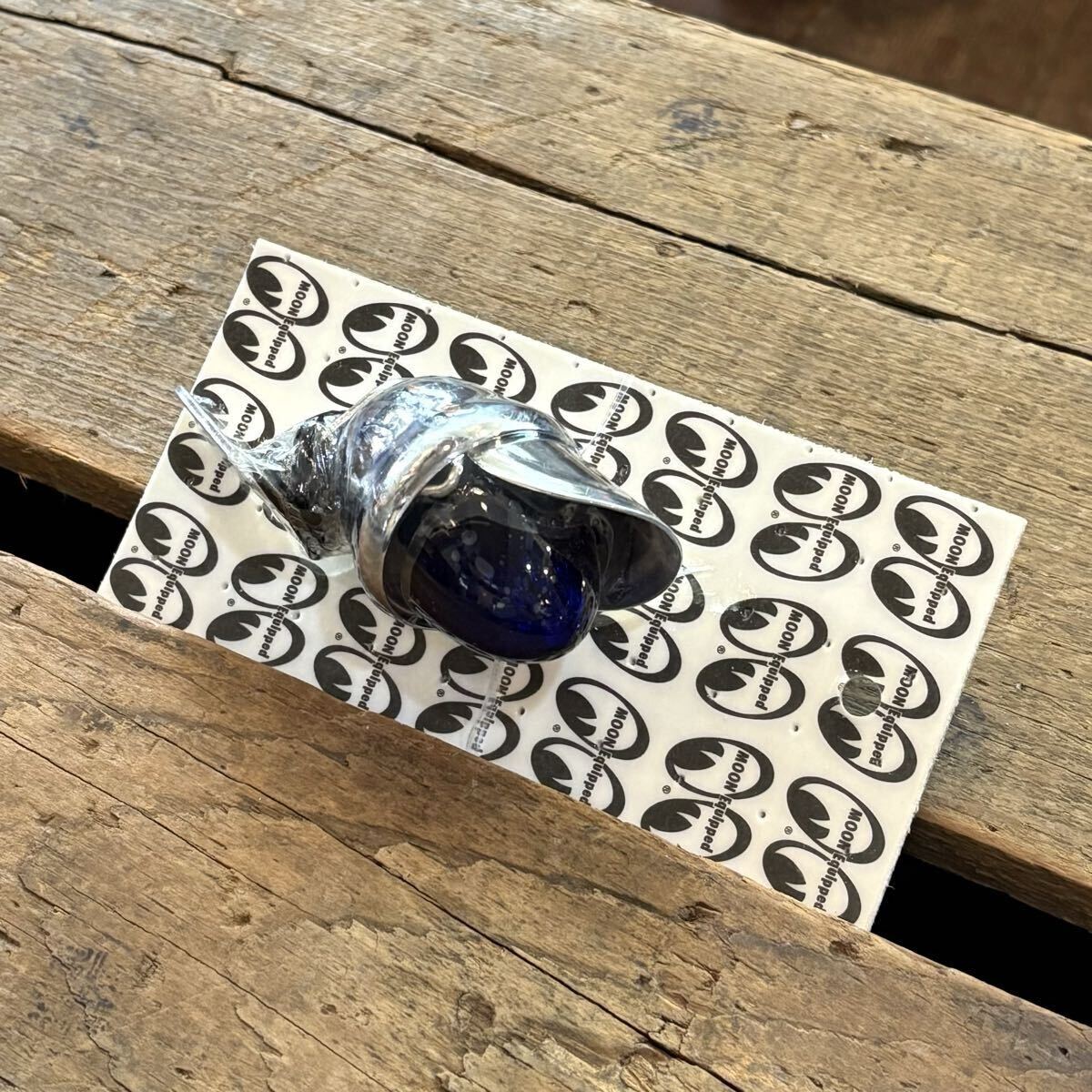 ★匿名配送★MOONEYES ミニライト ブルー 青 クローム シングル ムーンアイズ バイザー付 マーカー ウインカー カスタム バイク USDM USA拍卖