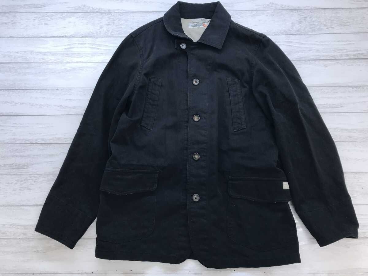 ラスケー RUSS K 平成 00s レトロ アメカジ ストリート サーフ ボタン カバーオール シャツジャケット メンズ コットン100% L 黒拍卖
