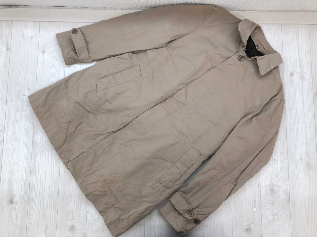 ユナイテッドアローズ UNITED ARROWS レトロ トラッド クラシック ステンカラーコート ボアライナー付き メンズ ウール100% L ベージ拍卖
