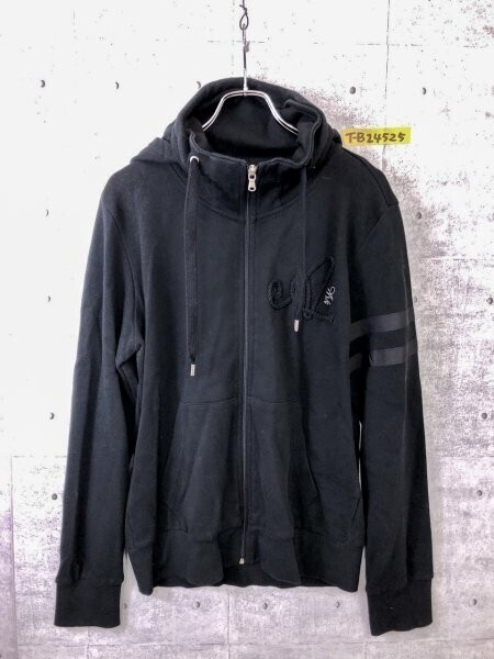 ASK ENQUIRED メンズ ロゴ刺繍 フード収納可 パーカー ジャケット L 黒拍卖