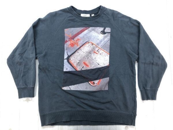 niko and... ニコアンド ストリート モード 古着 フォトプリント スウェット トレーナー 男女兼用 コットン100% 3 グレー拍卖