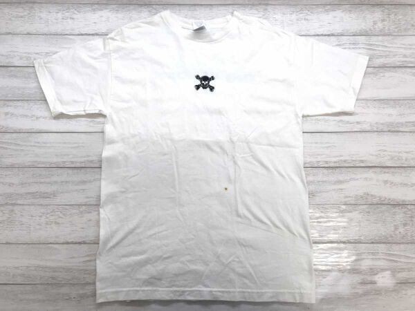 LOOKS ARE DECEIVING レトロ ロック ネオグランジ スケート スカル ドクロ 髑髏 英字 プリント 半袖Tシャツ メンズ コットン100% M 白拍卖