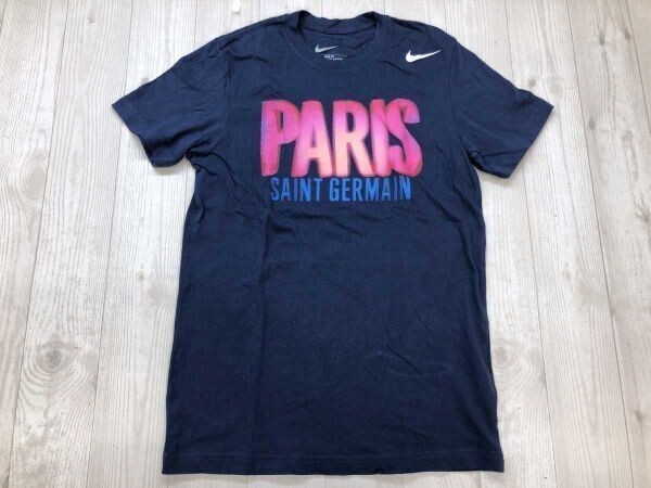 ナイキ NIKE サッカー クラブチーム パリサンジェルマン Paris Saint-Germain グラデーションプリント 半袖Tシャツ メンズ 綿100% M 紺拍卖