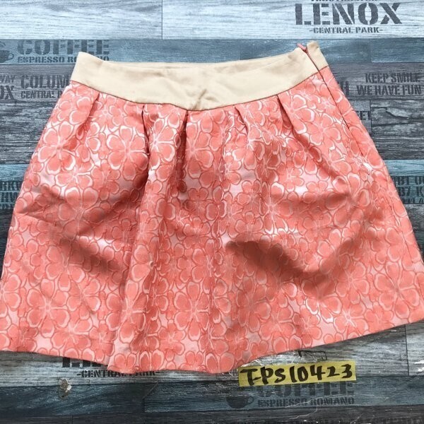 新品タグ付き!Marblee レディース サイドジップ 花柄 ミニスカート F サーモン拍卖