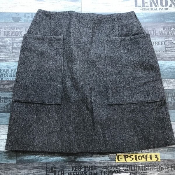 IENA イエナ レディース 日本製 裏地付き バックジップ ウール混 ミニスカート 38 グレー拍卖