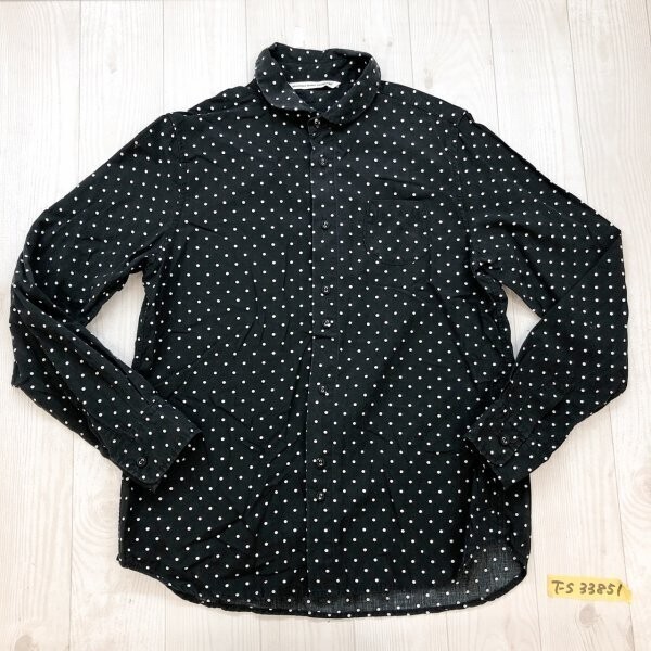 GRANDMA MAMA DAUGHTER グランマ ママ ドーター メンズ ドット 長袖シャツ 1 黒白拍卖