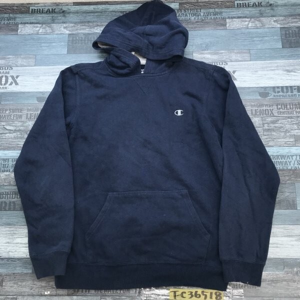 Champion チャンピオン レディース 裏起毛 ワンポイントロゴ刺繍 パーカー 大きいサイズ XL ネイビー拍卖