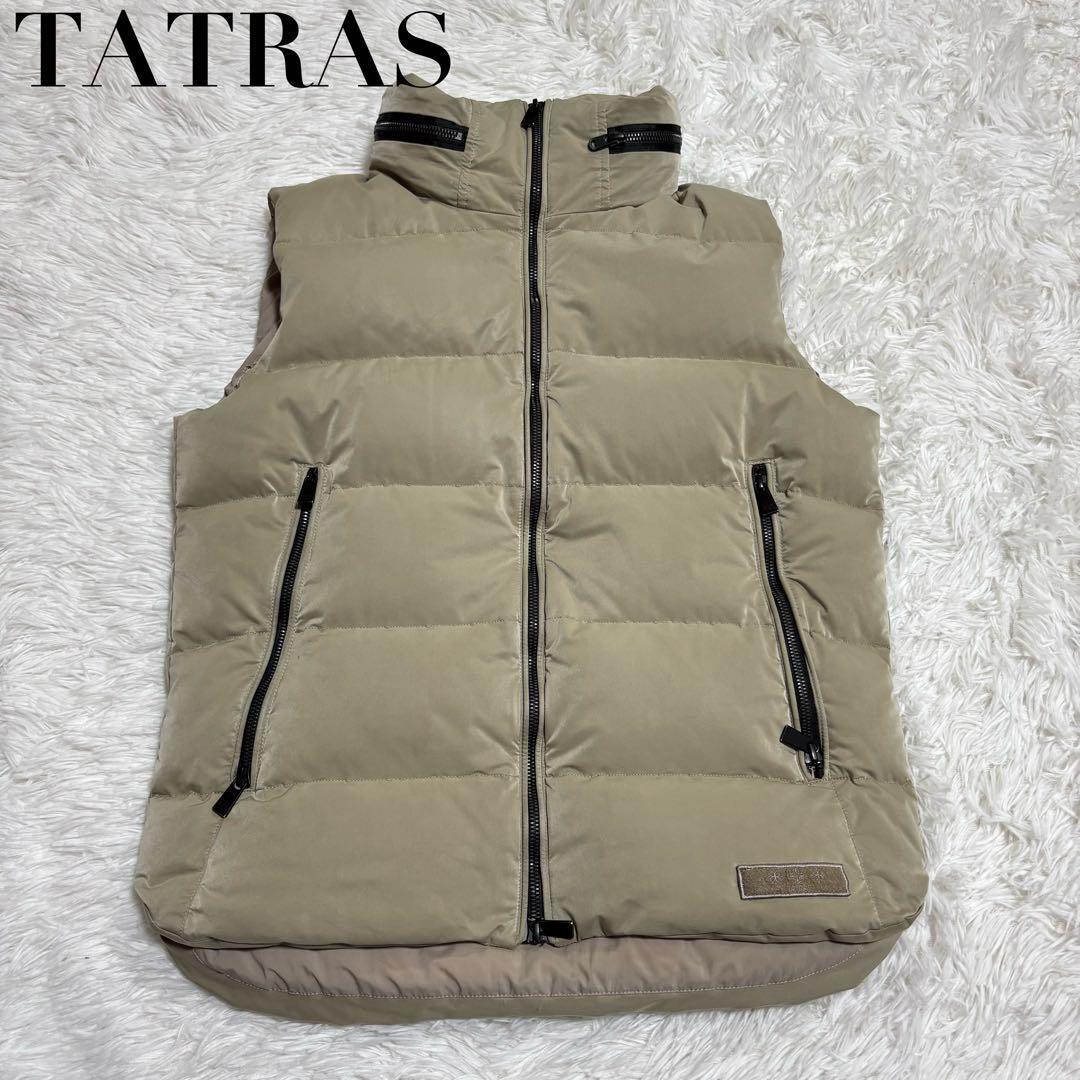 美品 TATRAS タトラス ダウンベスト ベージュ ジッパー Lサイズ拍卖