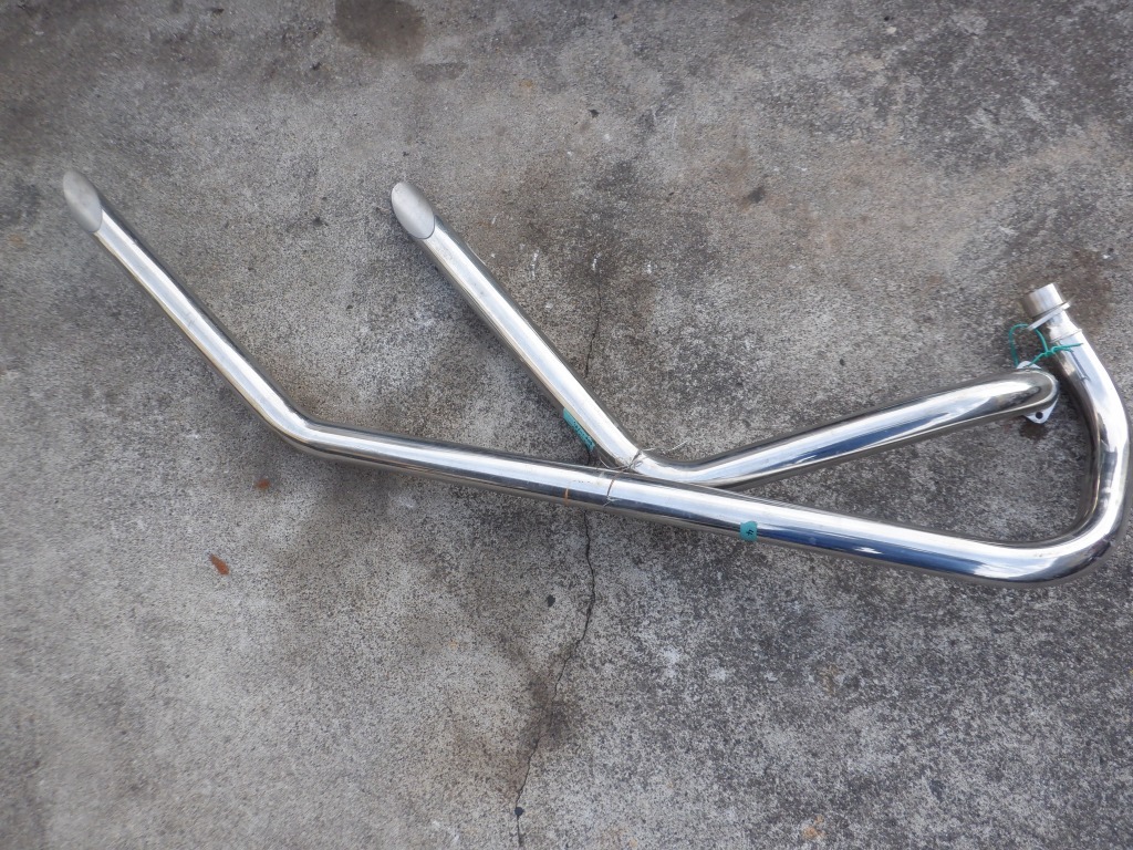 ドラッグスター400 ハリケーン 大阪単車工業 ステンレス カチ上げ スラッシュカット タイプ3 マフラー 絶版拍卖