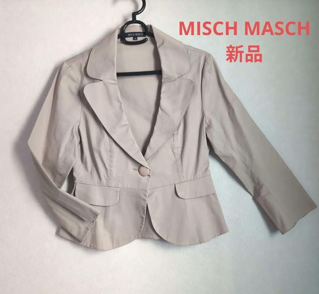 【送料無料 新品】ミッシュマッシュ MISCH MASCHジャケット テーラード ブレザー 上着 M ベージュ 38 M拍卖