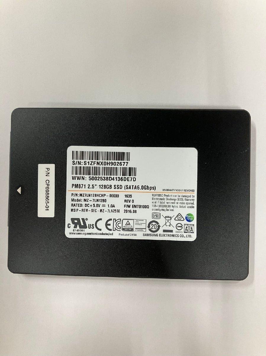 在庫処分★中古動作品★SAMSUNG PM871 2.5 128GB SSD SATA 6.0GBPS MZ-7LN1280 内臓SSD★送料無料★1か月保証拍卖