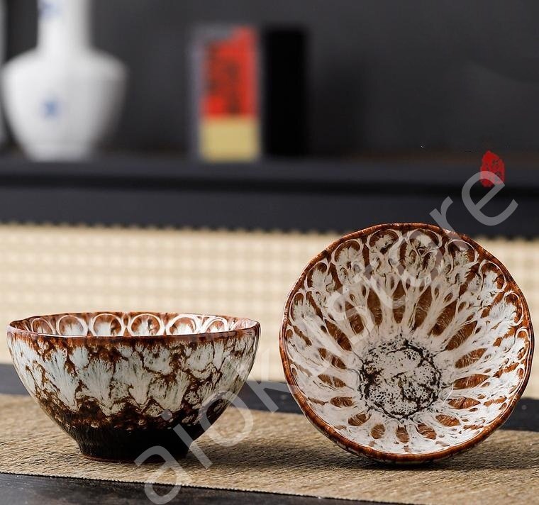 職人手作り 上質 抹茶茶碗 曜変天目茶碗 茶道具 お茶碗 茶道 茶碗 窯変天目茶碗 油滴天目 茶道具 茶器 工芸品 初心者 酒器 ホワイト##A04拍卖