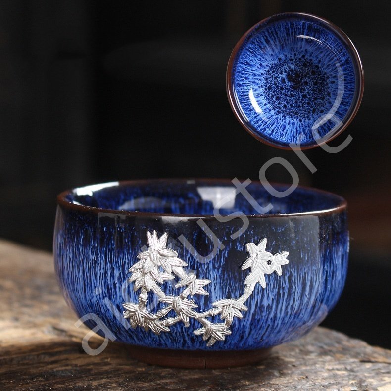 新品 職人手作り 抹茶茶碗 曜変天目茶碗 茶道具 梅竹蘭菊 茶道 茶碗 窯変天目茶碗 油滴天目 茶道具 茶器 初心者 酒器 陶芸用品##033拍卖