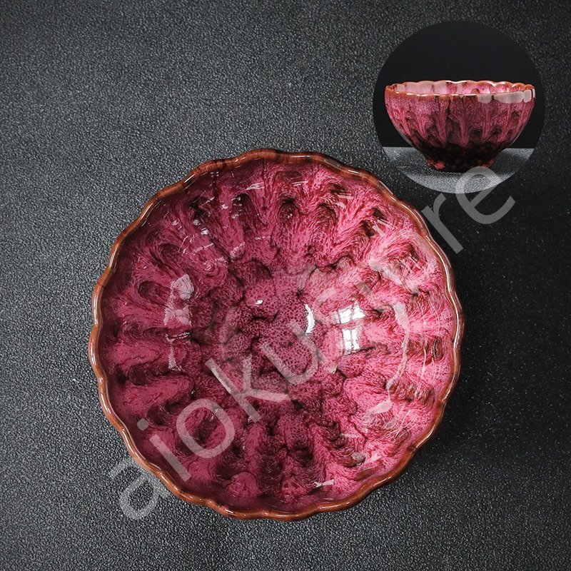 新品 職人手作り 抹茶茶碗 曜変天目茶碗 茶道具 お茶碗 茶道 茶碗 窯変天目茶碗 油滴天目 茶道具 茶器 初心者 酒器 陶芸用品##027拍卖