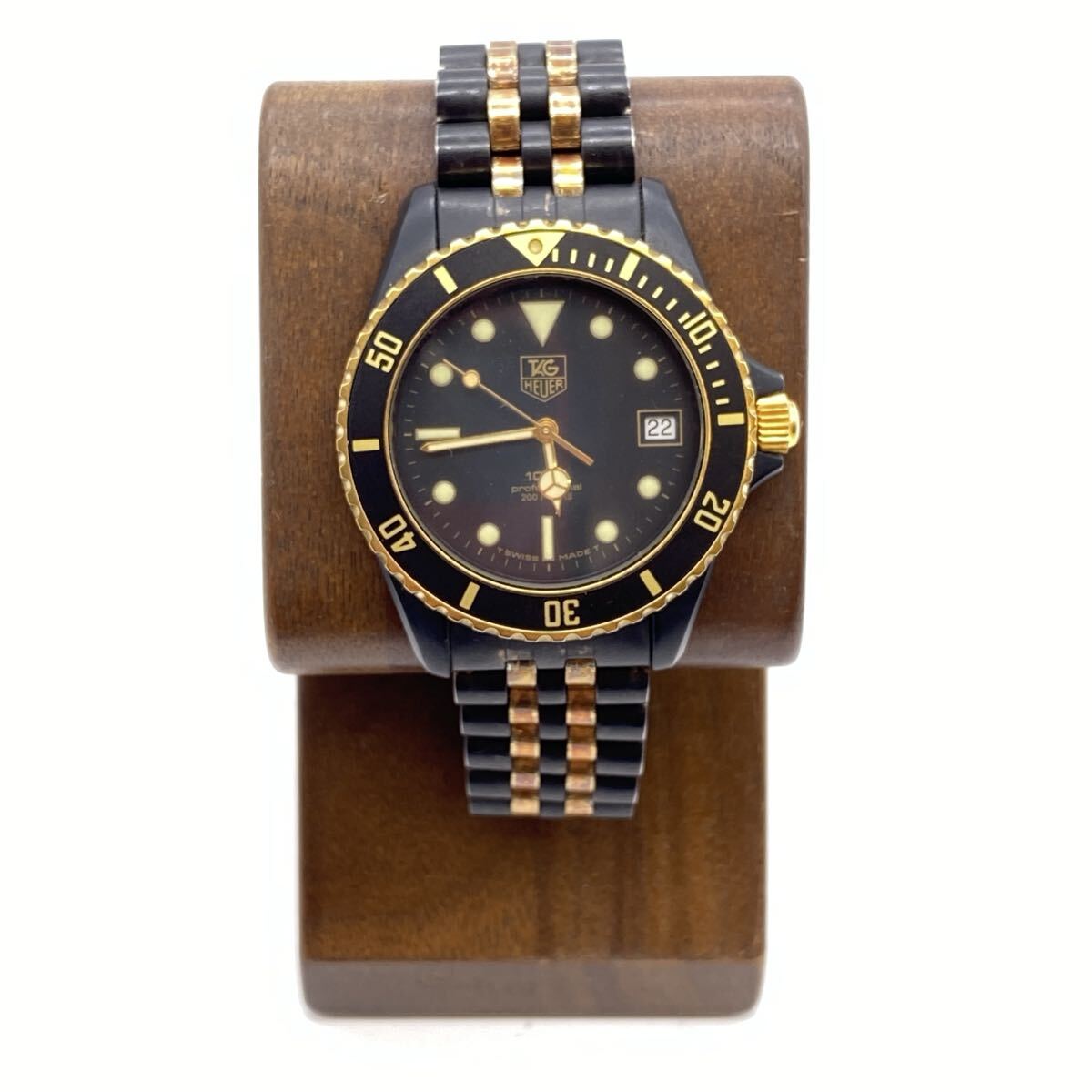 【B-25】 TAG HEUER タグホイヤー 1000 プロフェッショナル 980.029 デイト ブラック文字盤 クォーツ メンズ 腕時計 動作未確認拍卖