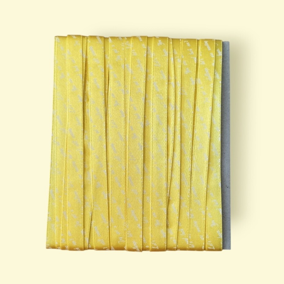 黄色いテキスト入りリボン 幅×長さ 1cm×10m拍卖