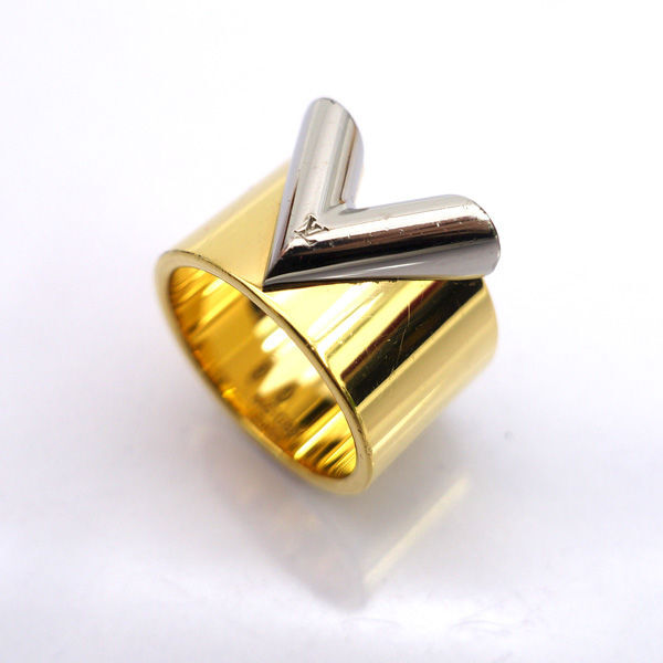 ★ ルイヴィトン エッセンシャル V リング ゴールド シルバー 13号 M61085 (0220539317)拍卖