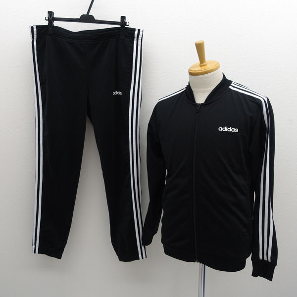 ★ アディダス セットアップ ジャージ 上下セット 3ストライプス ブラック 上L下O DV2448 (0220538797)拍卖