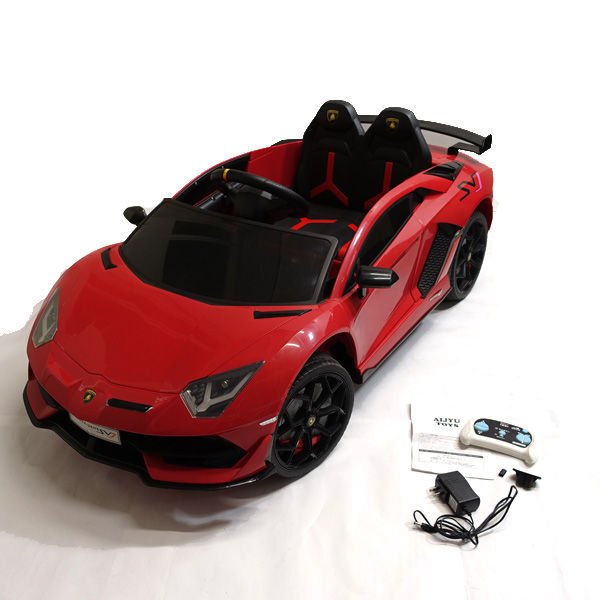 【店頭引き渡しのみ】■ 株式会社アイジュ 電動乗用ラジコンカー LAMBORGHINI AVENTADOR SVJ レッド (0220518166)拍卖