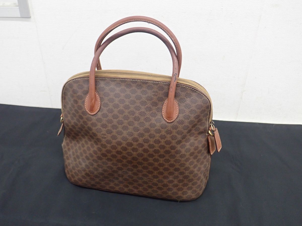 K096-80 CELINE セリーヌ M95 マカダム柄(モノグラム)レディースハンドバッグ PVC/レザー 拍卖