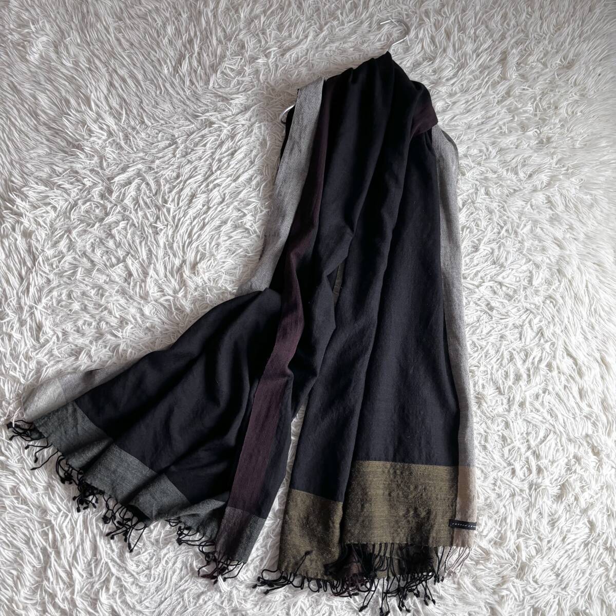 ② インド ヨーガンレール シルクブレンド 大判 たっぷり ストール マフラー ショール拍卖