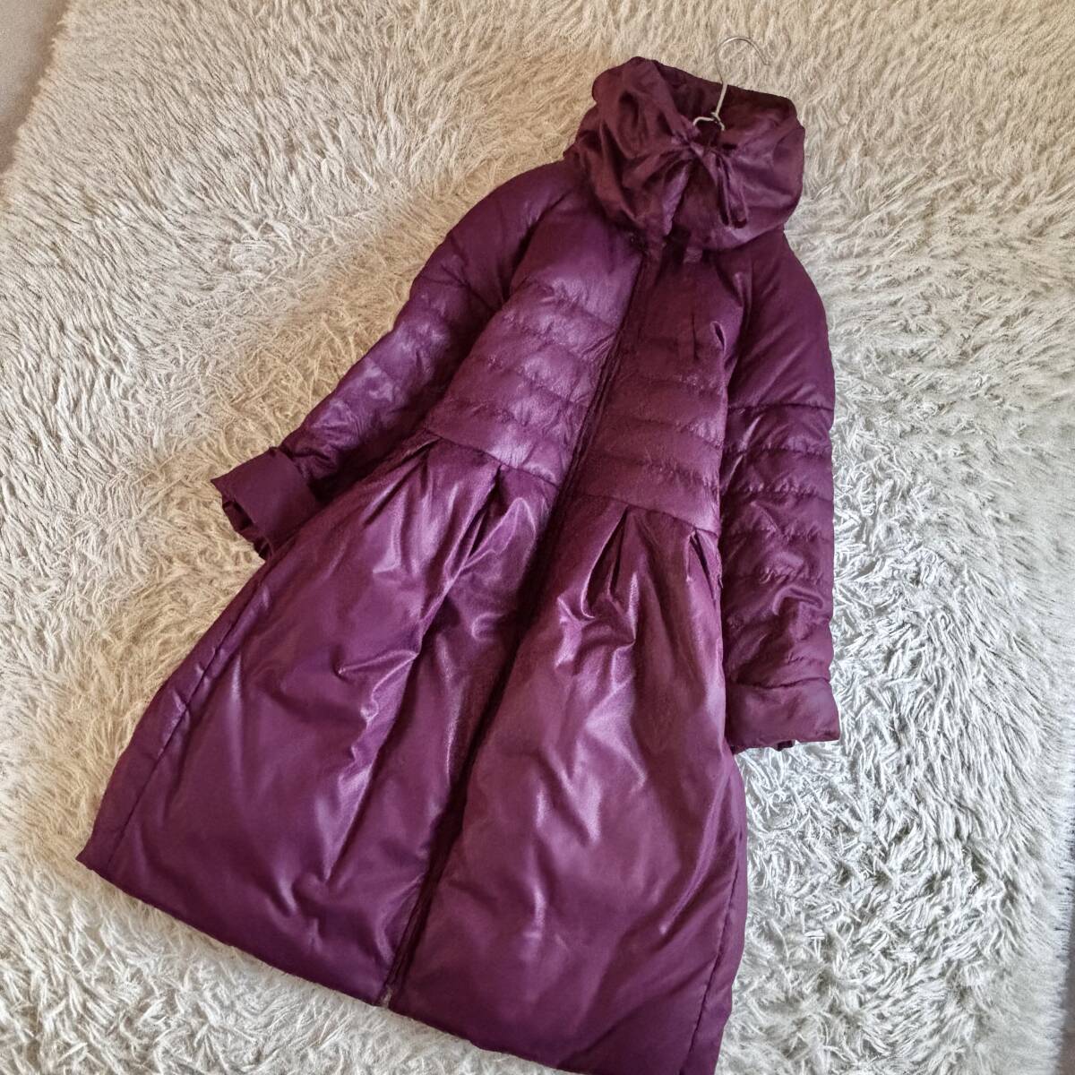 ⑧ 極美品 一宮繊維 Voltaire ふんわり襟 ダウンコート ロング M拍卖