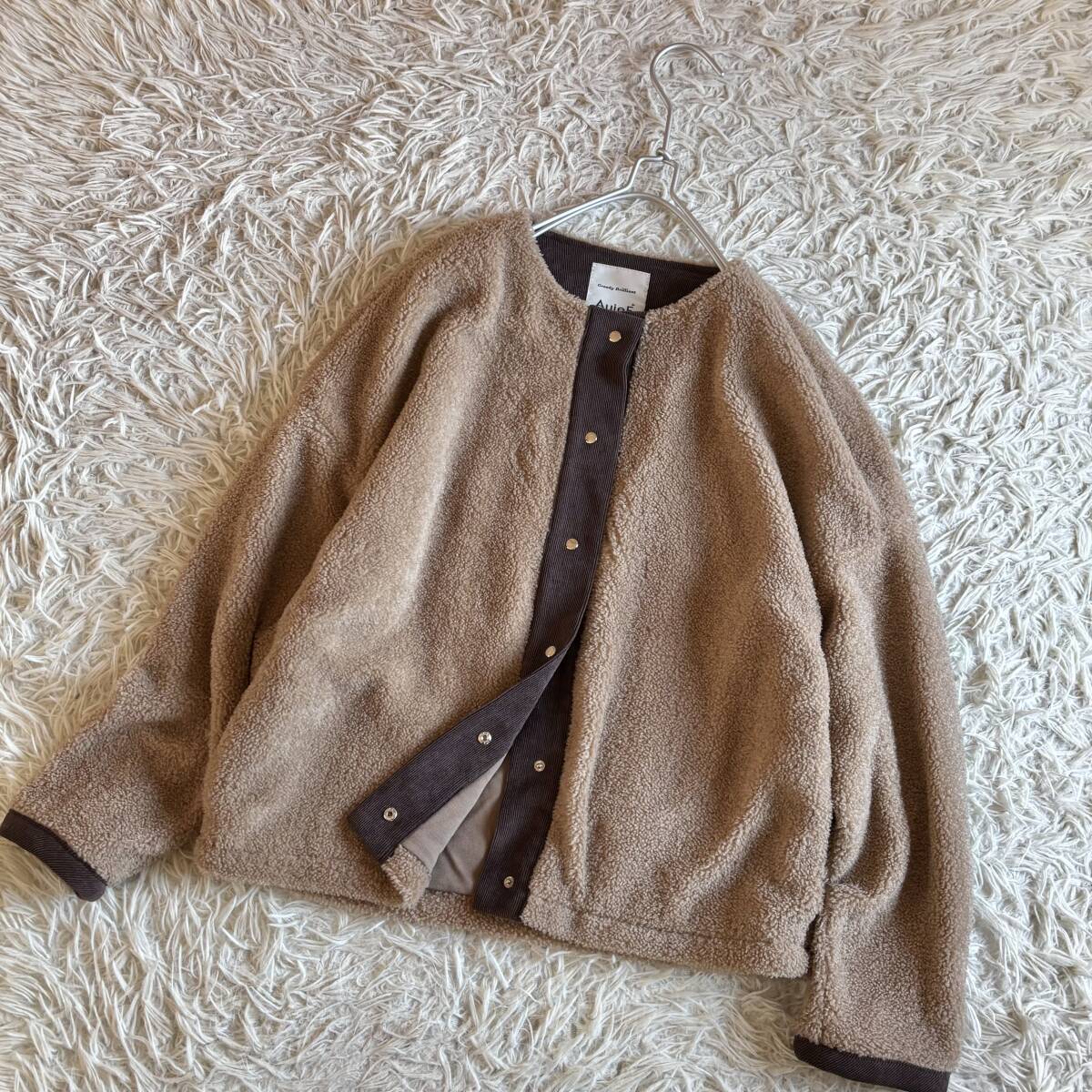 ⑤ 未使用 グレディブリリアン AuieF アウィーエフ ボア ジャケット アウター カーディガン アウター もこもこ 38拍卖