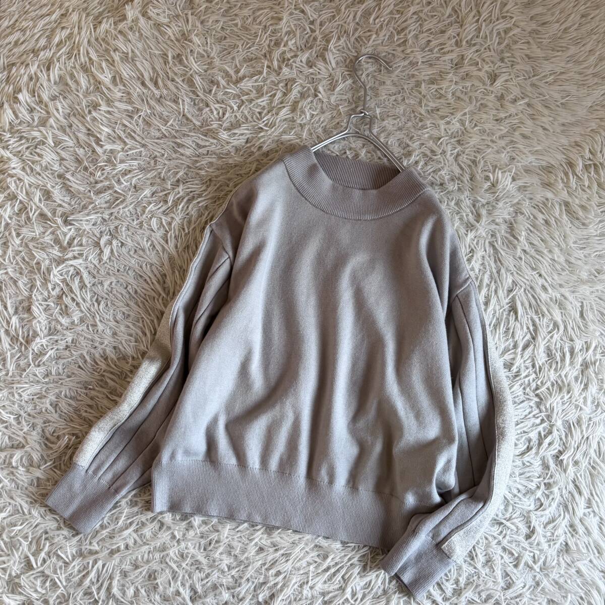 ⑤ 極美品 グレディブリリアン FAVORI ファヴォリ 異素材 コンビ プルオーバー ニット 38拍卖