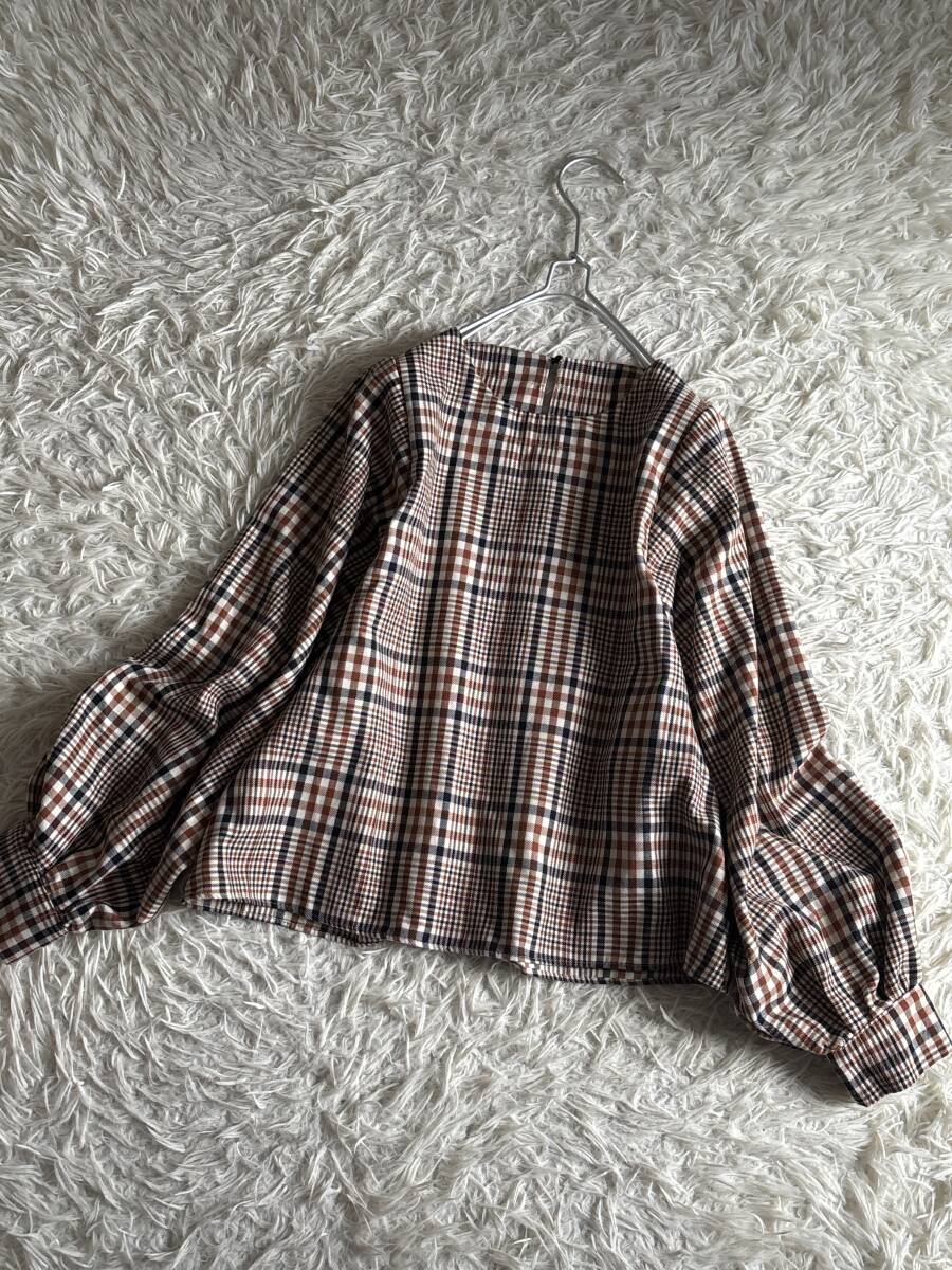 ③ 未使用 小竹正 B-chad ビーチャッド チェック ボリュームスリーブ プルオーバー ブラウス 38拍卖