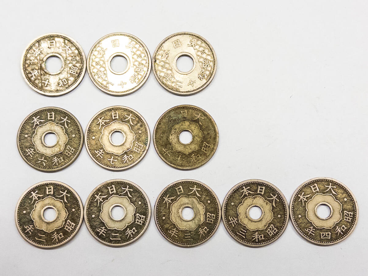 3Q売切!税無し◇【古銭】昭和 10銭白銅貨(昭和2/3/4/6/7/10/11/12年) 計11枚★貨幣★★1106-4拍卖