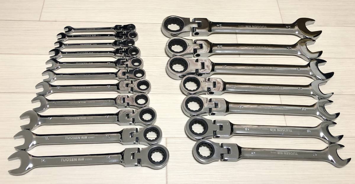 TS-101659首振り☆ラチェットレンチセット&6~24mm☆ 18本セット拍卖