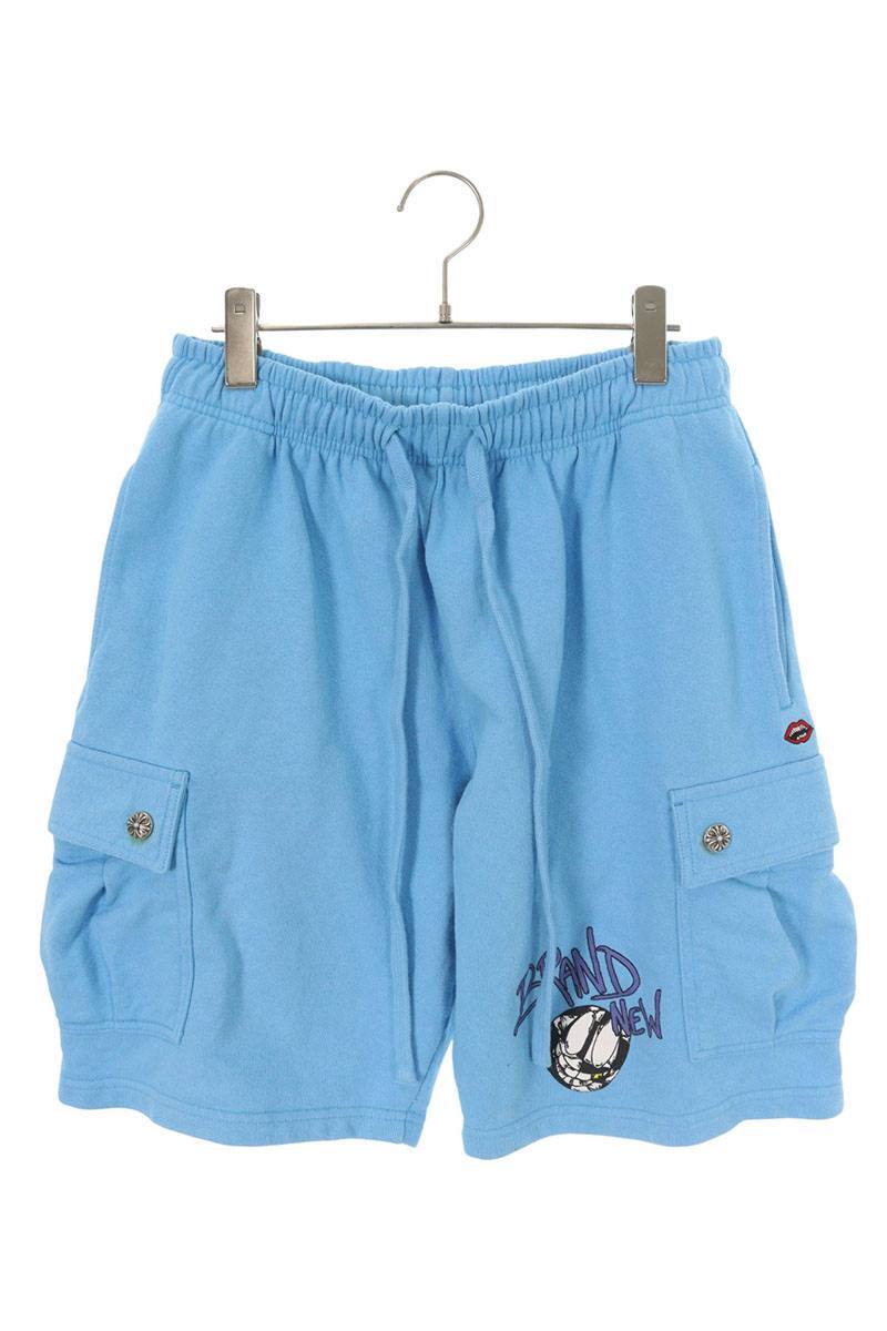 クロムハーツ サイズ:L PPO BRAIN NEW HALF PANTS MATTY BOY ブレインニュープリントハーフパンツ 中古 FK04拍卖