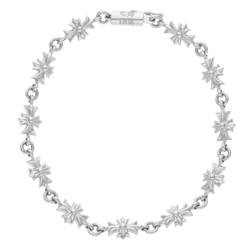 クロムハーツ ブレスレット サイズ:11LINK 18K TNY E CH PLS タイニーECHプラス ホワイトゴールドブレスレット 中古 SJ02拍卖