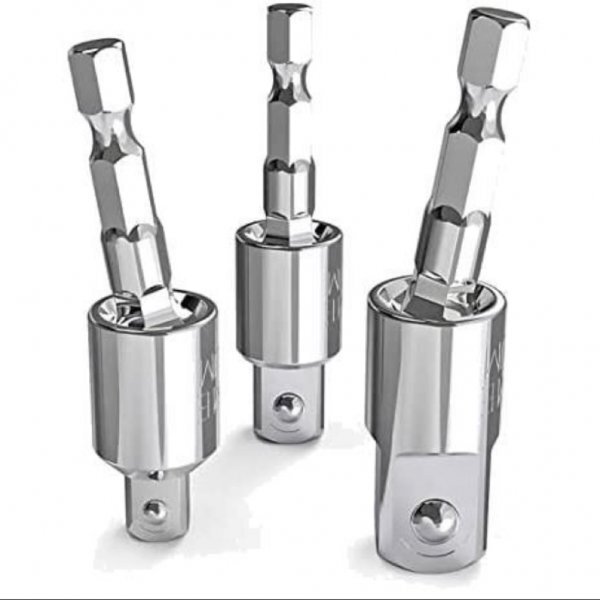 B01 首振り ソケットアダプター3本セット 変換アダプター DIY 6.35mm 六角軸 電動ドリル インパクトドリル ドリルアダプター 送料無料拍卖