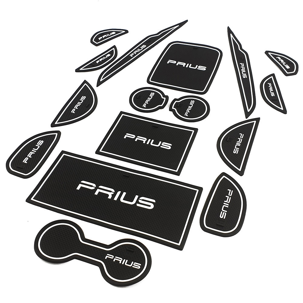 プリウス50系 ZVW50 ZVW51 ZVW55 ドアポケットマット コンソールマット 夜光 ゴム製 16点セット拍卖