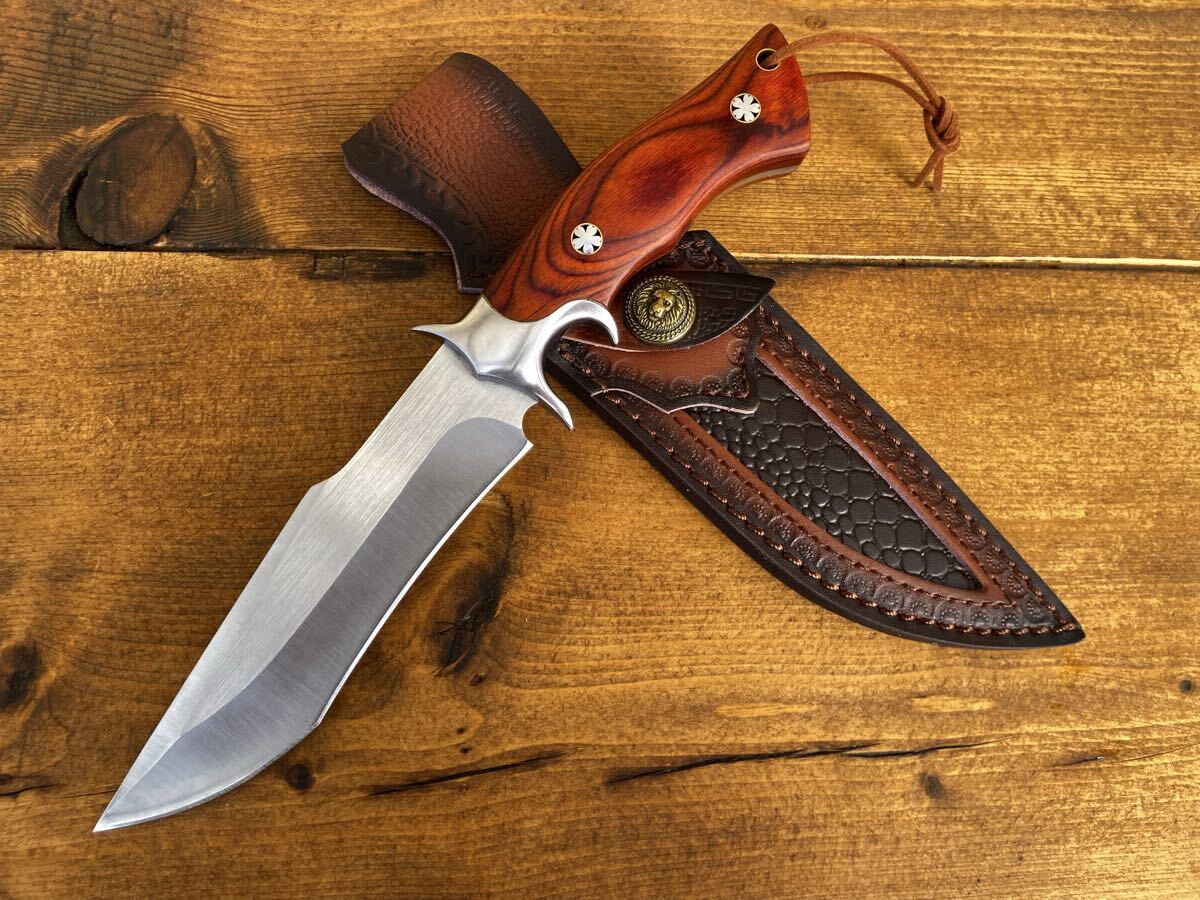 新品未使用 サバイバルナイフ アウトドア ウッドハンドル キャンプ ハンティング 釣り 調理拍卖