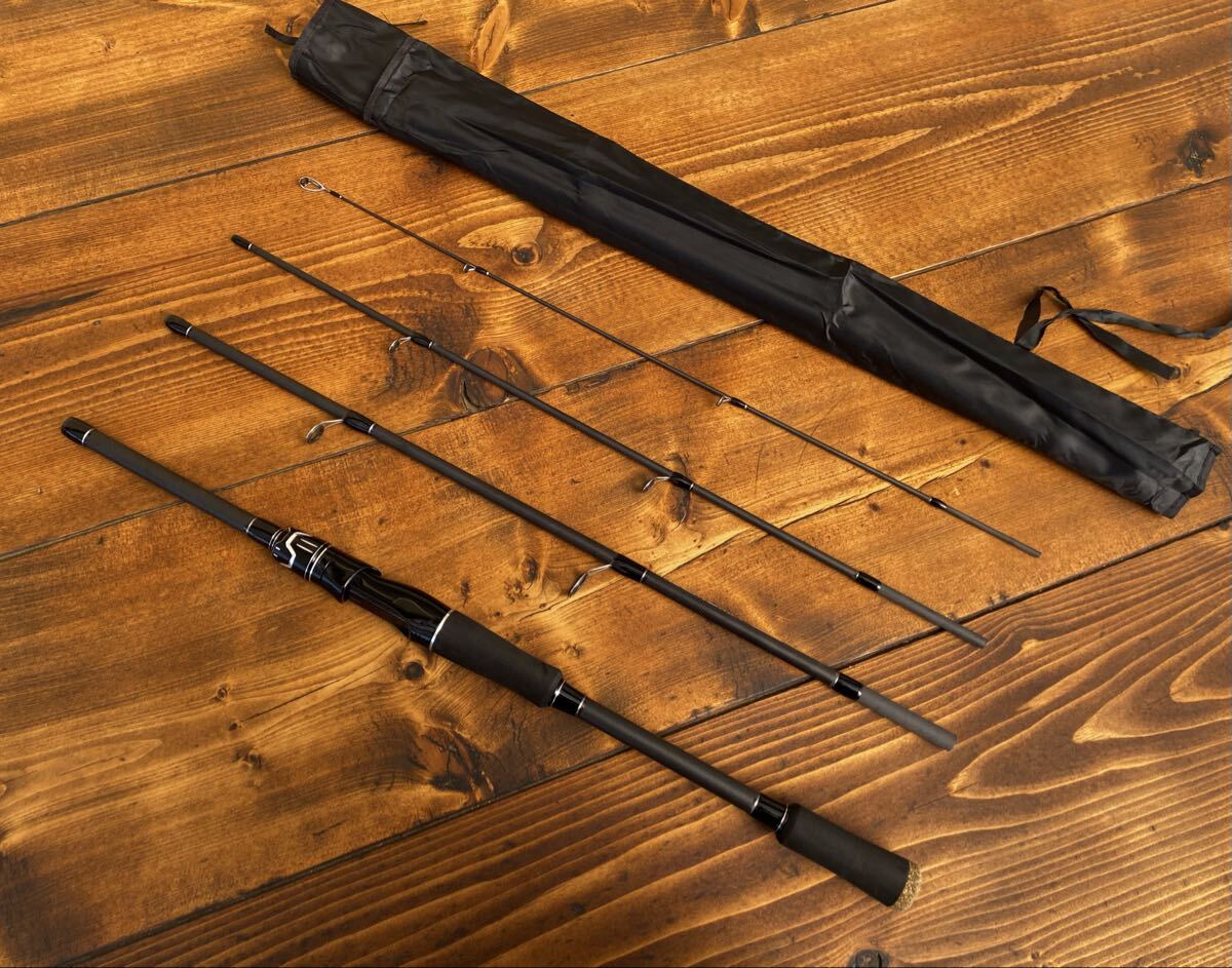 スピニングロッド 超軽量 カーボンロッド 7ft 210cm 4ピースパックロッド バス釣り エギング拍卖