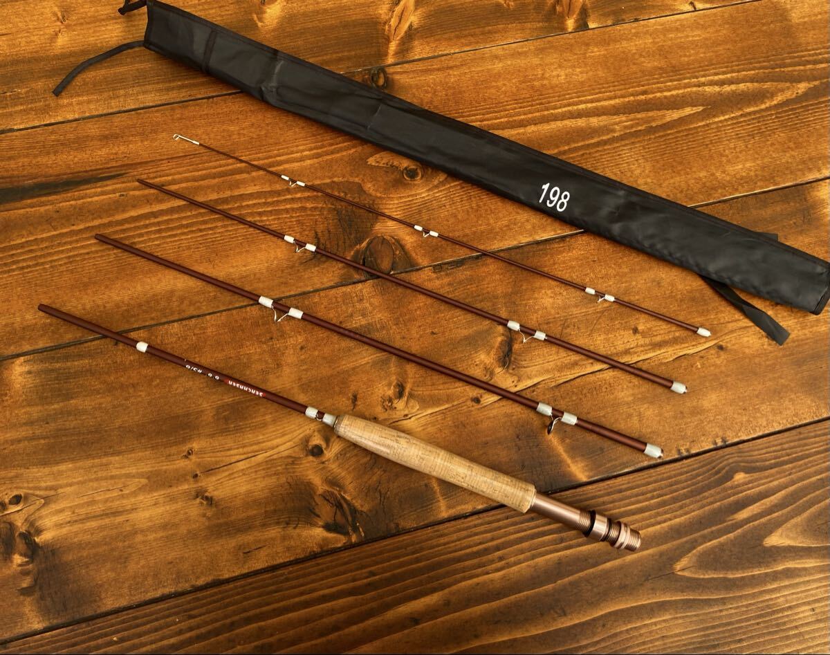 超軽量 カーボンロッド フライロッド 6.6ft 5/6 # フライフィッシング 渓流釣り 198cm拍卖