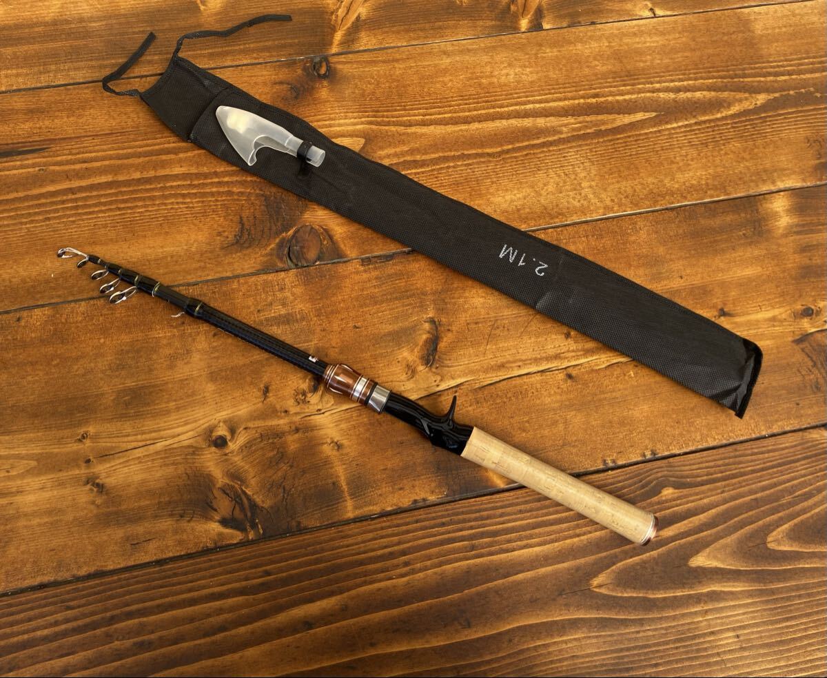 7ft 超軽量 カーボンロッド テレスコロッド ベイトロッド バス釣り 210cm 軽量 カーボン サビキ拍卖