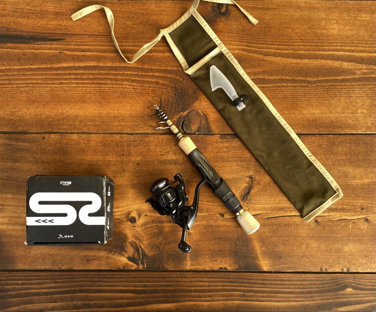 超軽量 超コンパクト 釣り竿セット ハンドメイドロッド 438UL トラウトロッド 超コンパクト Fujiガイド 4ft3inch 131cm拍卖