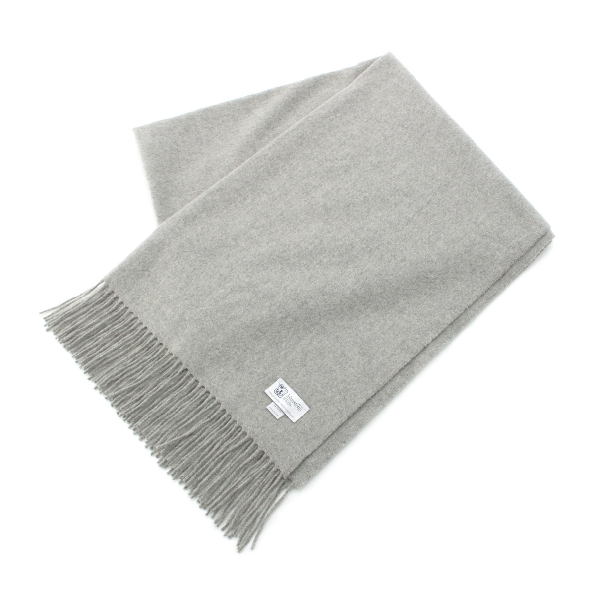 ジョンストンズオブエルガン カシミヤ 大判 マフラー グレー【中古】拍卖