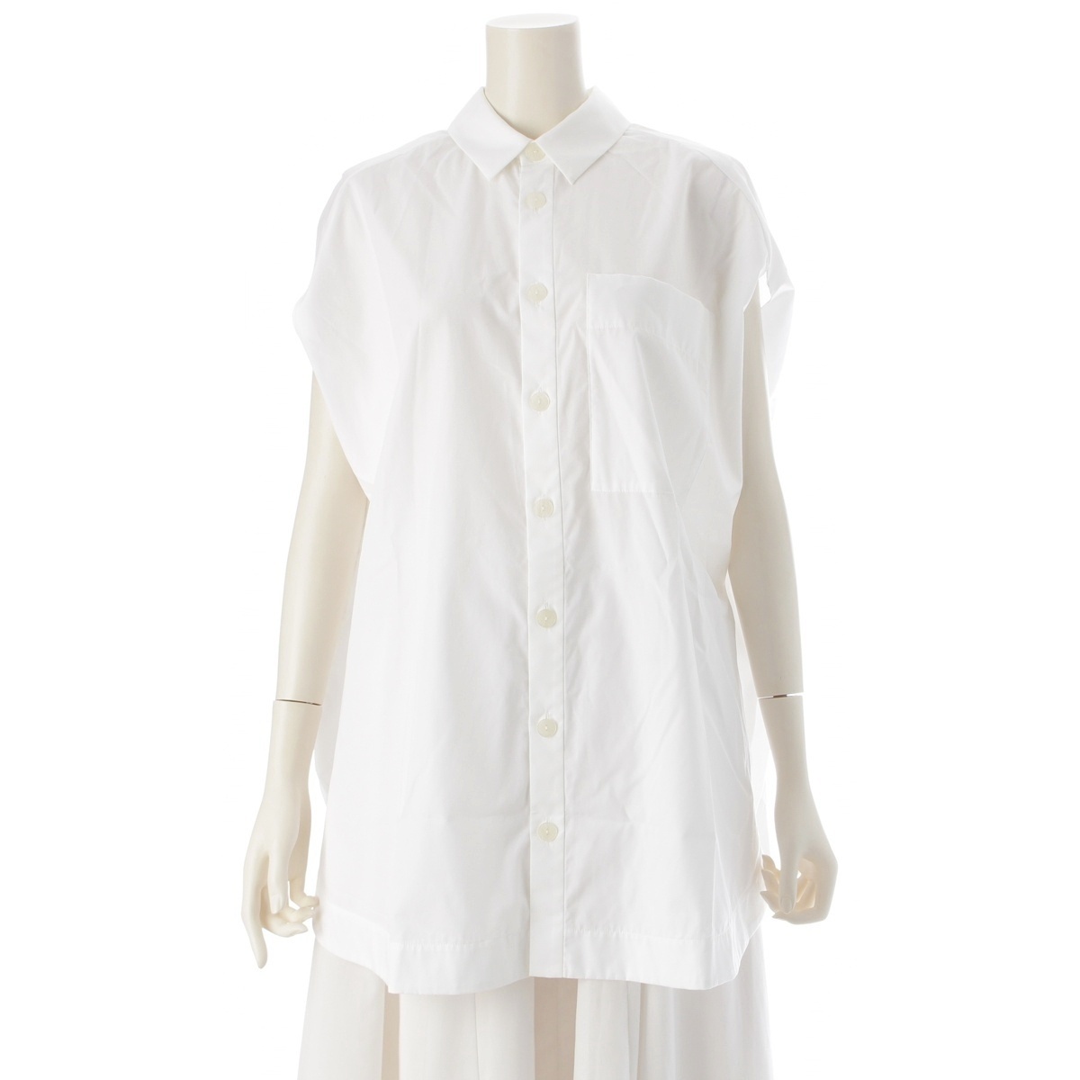 エンフォルド 25AW サークルスリーブレスシャツ ブラウス 300IA130-0021 ホワイト 38【中古】拍卖