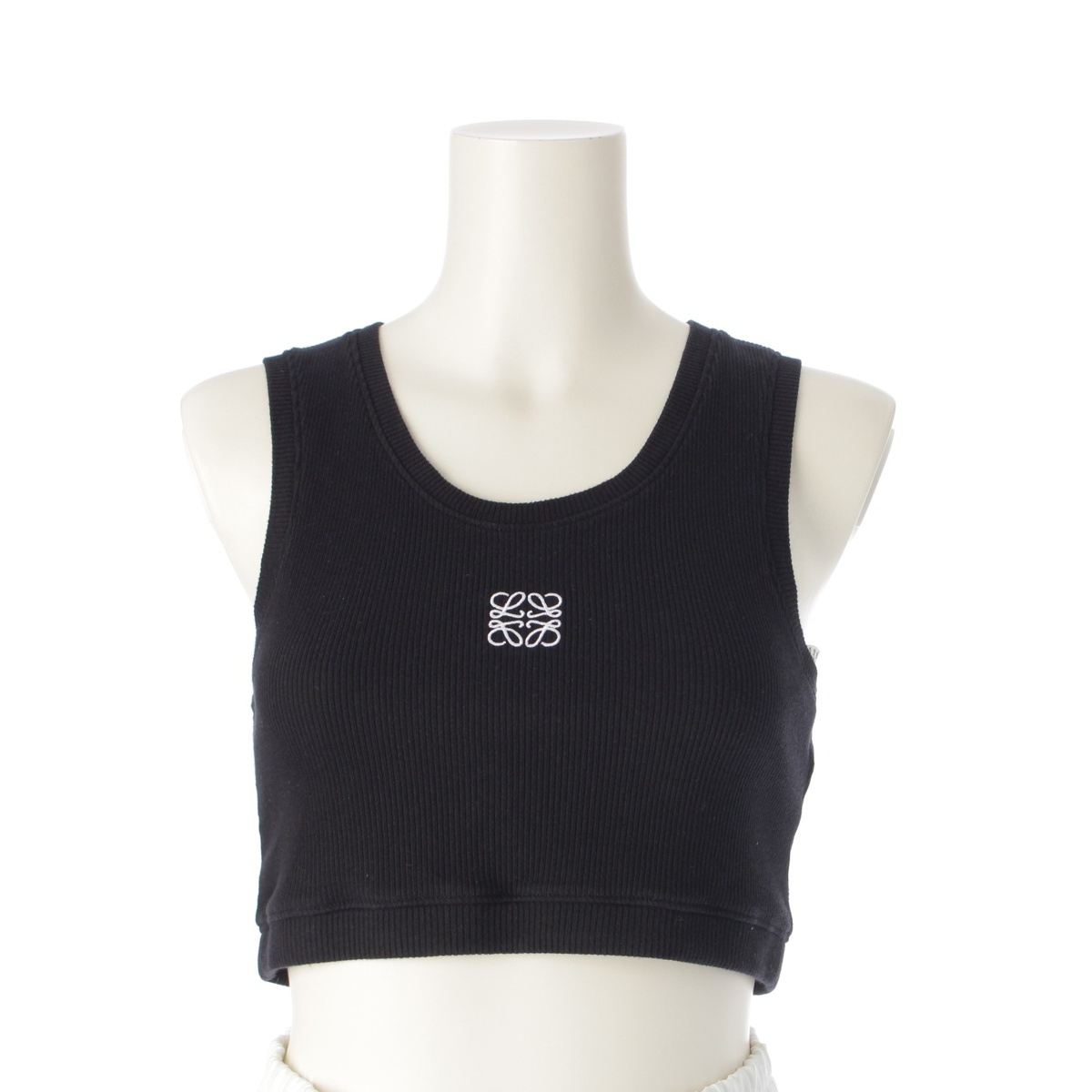 ロエベ コットン アナグラム タンクトップ ブラック S【中古】拍卖