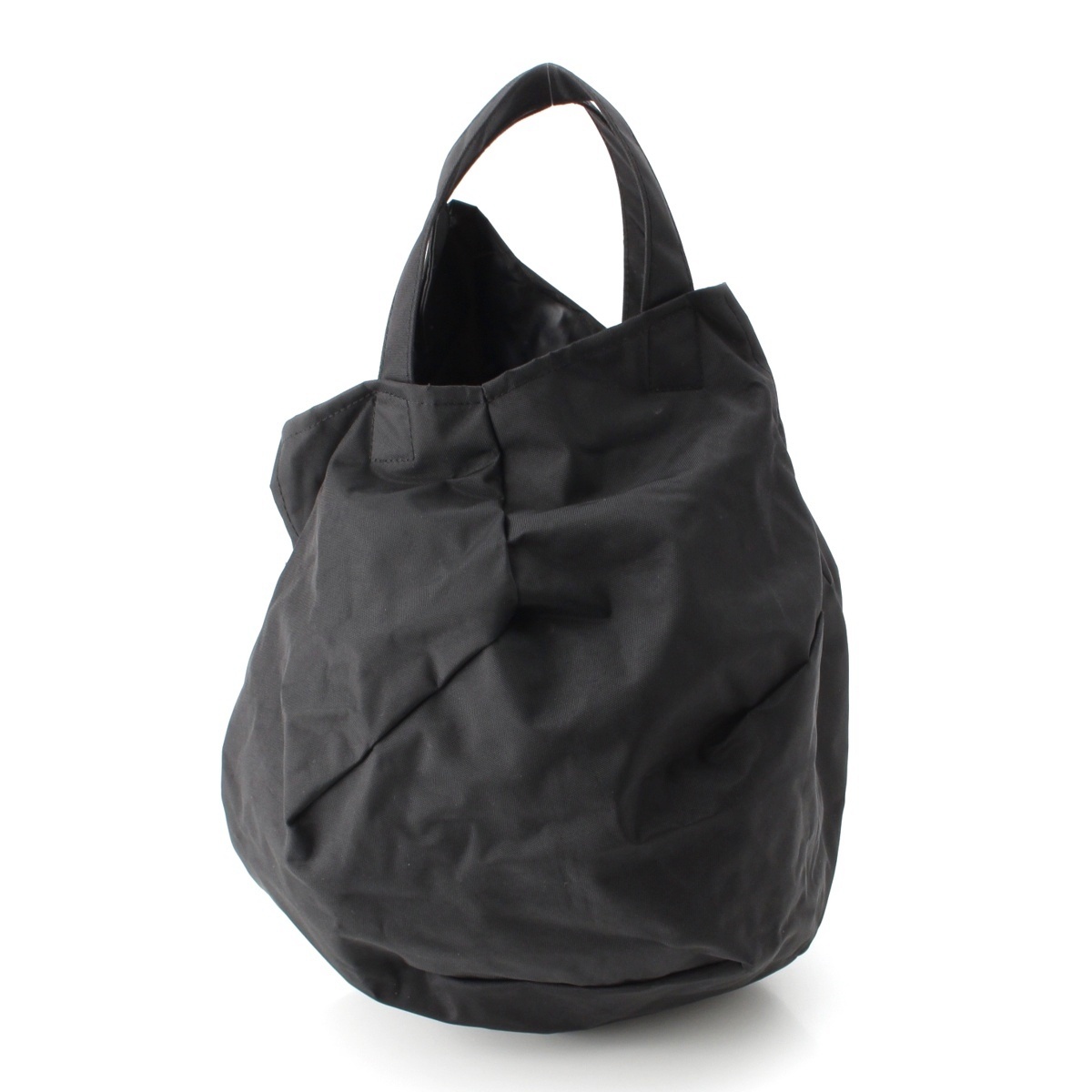 コムデギャルソン ナイロン ラウンド ハンドバッグ ブラック【中古】拍卖