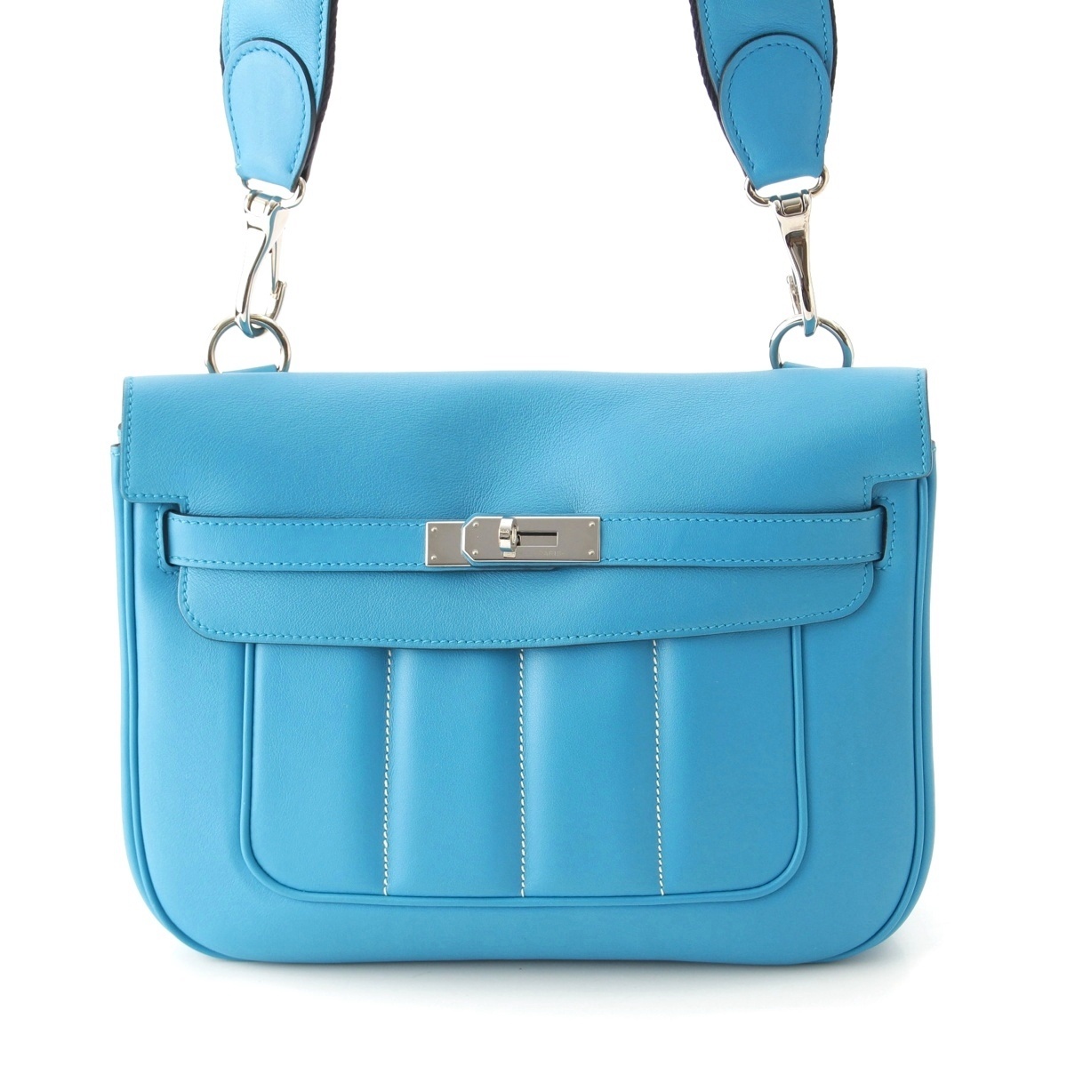 エルメス A刻 ベルリンヌ 28 エバーカラー シルバー金具 ショルダーバッグ ブルージーン【中古】拍卖